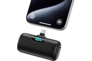 QODJN Power Bank USB C 5000mAh, Mini Powerbank Klein Aber Stark 22.5W PD 3.0 Schnelles Aufladen Tragbares Externer Akku mit LED Display Kompatibel mit iPhone 17/16/15 Serie, Samsung S25/24, Huawei usw