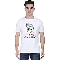 Crazy Punch I Am Tamil Pesum Indian - Thiruvalluvar Men's White Half Sleeve Tamil Round Neck T-Shirt
