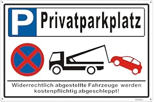‎GOODVIA Goodvia Privatparkplatz Parken Verboten Schild XXXL Metall Reflektierend 45×30 cm