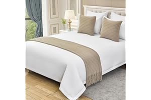 QRGMKL Colcha de Cama de Punto de Color sólido Colcha Bufanda de Cama con patrón de Diamante Manta de Lujo de Ropa de Cama Toallas de sofá Premium para Dormitorio Hotel-Khaki||2 Pillowcases(45X45cm)