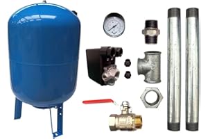 ELBI Kit Surpresseur Eau Vertical 100l - 1"1/4 Avec Pressostat Et Manomètre