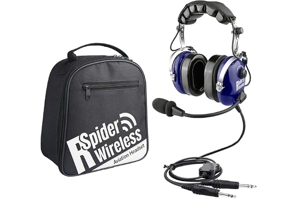 R SPIDER WIRELESS Pilote Aviation Casque Aviation Général (Bleu)