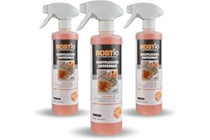 Rostio - Eliminador de óxido altamente eficaz para piedra limpiadora de piedra, mármol, granito, hormigón, azulejos y terrazas, 3 unidades