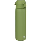 ion8 &Ccedil;elik i&ccedil;ecek şişesi, 600 ml, sızdırmaz, tek elle a&ccedil;ılır, g&uuml;venli kilitleme, bulaşık makinesinde yıkanabilir, katlanır ka