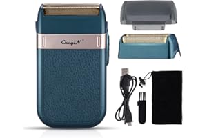 CkeyiN Rasoio Alternativo da Uomo, Elettrico Ricaricabile USB con Testina in Lamina Sostituibile, Portatile, Multifunzione, Wet & Dry per Barba,Rifinitura,Toelettatura