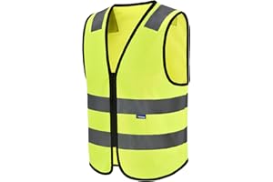 AYKRM Gilet de Securité Réfléchissant Haute visibilité,Gilet Jaune Réfléchissant,Gilet d'équitation, Fluo Moto Auto, Haute Visibilité, EN20471 Conforme à la Norme (XXS, Jaune)