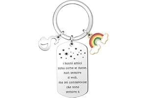 bifriend Regalo portachiavi di Amicizia,Promemoria Argento A-Z 26 Iniziale Ciondolo Portachiavi Per Amici Sorelle Colleghi Compleanno Natale Diploma Lunga Distanza