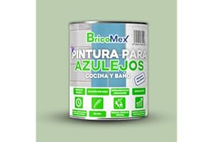 BRICOMEX Pintura para Azulejos Acabado Satinado | Gran Adherencia | Secado Rápido | Resistente al moho y hongos (750 ML, VERDE SUAVE)