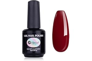 Mobray Colori Rosso Smalto Semipermanente Unghie, Bordeaux 15ml Inverno Smalt Semipermanenti per Unghie, Gel Nail Polish per Uso Professionale e Domestico Smalto Gel Nail Manicure