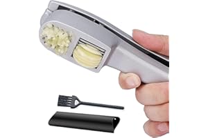 Presse Ail Mixeur Manuel Ecrase Inox Professionnel Coupe Garlic Press Poignée Epaisse et la Maison Fournitures de Cuisine Éplucheur de Ceinture Rapide et Brosse de Nettoyage de Haute Qualité