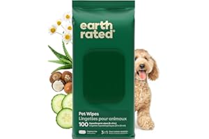 Earth Rated Compostable Dog Wipes, Unscented, 1 Pack 100 Pieces
