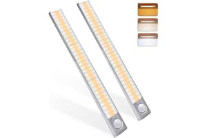 MERTTURM Lampe de Placard 120LED, Lampe à Détecteur de Mouvement, Luminosité Réglable avec 3 Couleurs, USB Rechargeable, Sans Fil, Convient à Armoires, Cuisines, Couloirs, Garage, Lampe de Poche