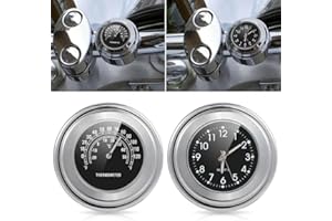 Kacepar 7/8 « Bâton de Guidon sur l’Horloge et Le thermomètre, Accessoires de Montage de Guidon d’Horloge à Cadran étanche en Acier Inoxydable, pour Moto/Cruiser/Yacht/véhicule Tout-Terrain