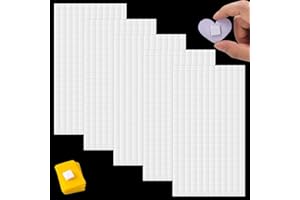 CATOR Lot de 1320 pastilles adhésives 3D en mousse double face, 6 x 6 x 2 mm, blanc, fixation adhésive pour effets 3D, scrapbooking, papier, plastique, métal(5er-Pack)