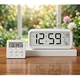 MR LED Ekranlı Dijital Masa Saati & 2 Alarm Kademeli Kronometre Seti &ndash; Alarm, Tarih, Sıcaklık G&ouml;stergeli Modern Masa Saat Set