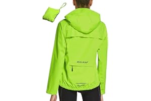 BALEAF Chaquetas de ciclismo con capucha impermeable a prueba de viento Packable Running Biking impermeable cortavientos ligero - naranja