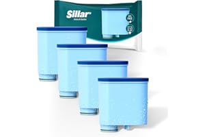 SILLAR 4x Filtr Wody do Automatycznych Ekspresów do Kawy Saeco i Philips | Kompatybilny z Philips AquaClean CA6903/10 CA6903/22 CA6903 Filtr Wapniowy, Wkład Filtrujący do Ekspresów do Kawy