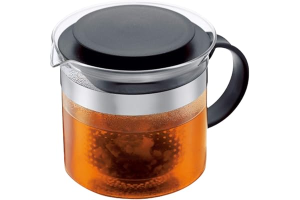 Bodum - 1870-01 - Bistro Nouveau - Théière en Verre avec Couvercle - Filtre Plastique - 1.5 L