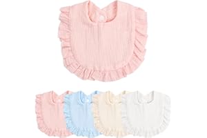 Xzeemo 4 szt. śliniaków bawełnianych, śliniaki dla niemowląt, 100% organiczna bawełna, chłonne śliniaki dla niemowląt, śliniaki karmiące i ząbkowanie, dziecko Drool dla dziecka w wieku 0-24 miesiące