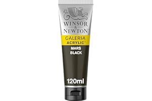 WINSOR & NEWTON Winsor and Newton Galeria Colore Acrilico - Nero (Nero di Marte) - 120 ml (Confezione da 1)