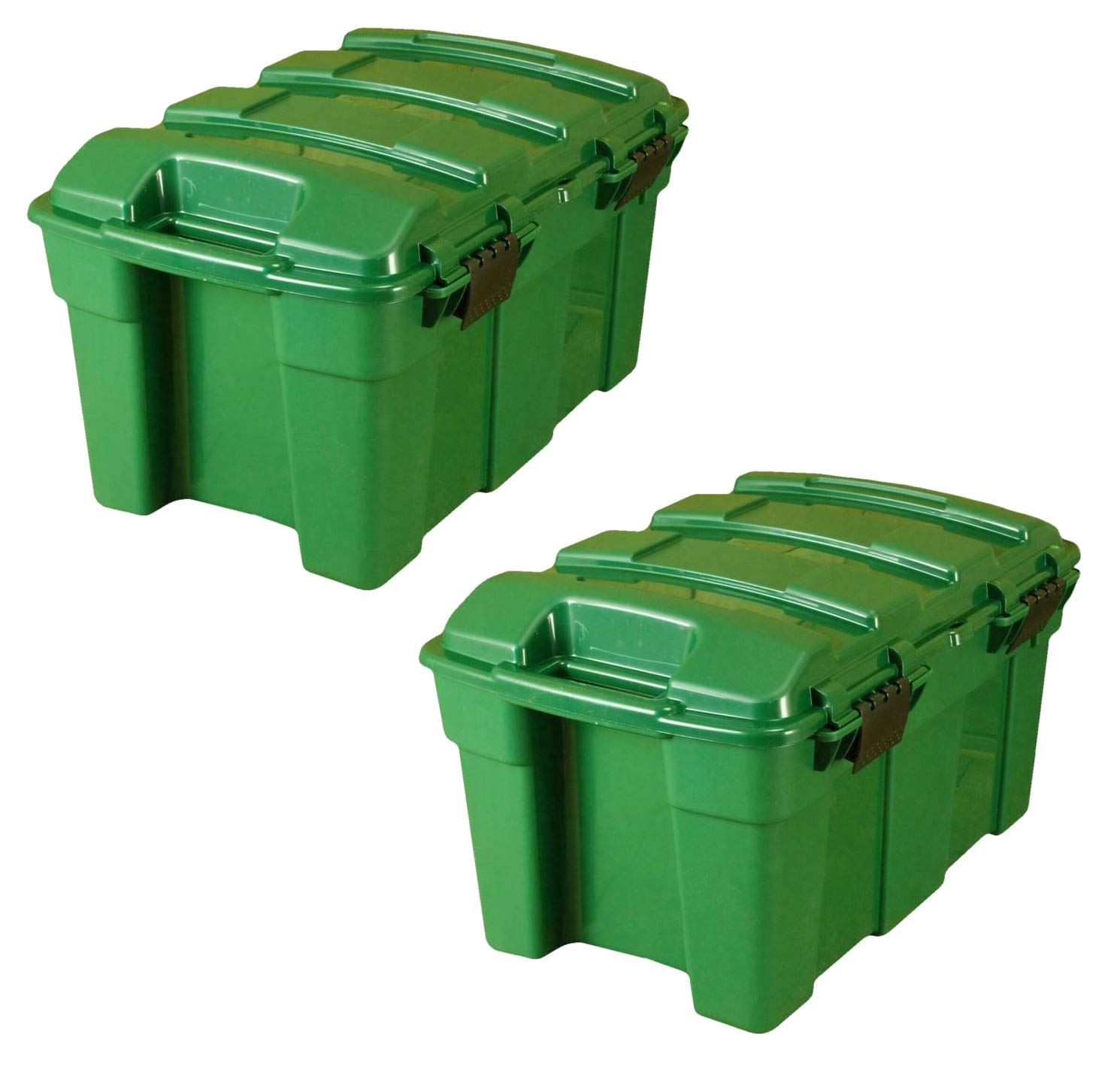 Whitefurze 40Lt Green Plastic Garden Outdoor Storage Box Chest (2)