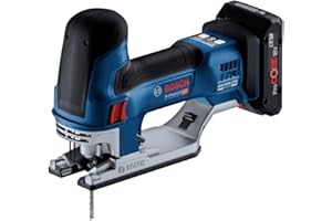 Bosch Professional system 18V: akumulatorowa wyrzynarka GST 18V-155 SC (2 akumulatory ProCORE 18V 4.0Ah, szybka ładowarka GAL 18V-40, 2 brzeszczoty do wyrzynarek, walizka L-BOXX)