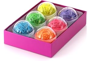CALCUSO Gomas Elásticas: Gomas elásticas de colores para suministros escolares/oficina, 270 piezas, 6 colores con 45 piezas cada uno, en bolas