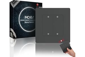 MOES Star Ring Interruttore wireless Zigbee, 4 Gang per 12 scenes Interruttore, Compatibile con Alexa/Google Home, richiede MOES Zigbee HUB, batteria inclusa, grigio nichel