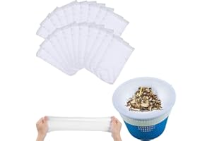 Xiujuers 30 Pcs Calcetines Skimmer Piscina, Filtro Skimmer Piscina, Pool Skimmer Socks, Calcetines de Piscina Filtros, Filtros de Skimmer, Los Capturar Residuos y la Espuma de Las Piscinas (Blanco)
