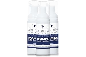 SERENITY HYGIENE Hand Cleansing Sanitiser Foam, No Alcohol Foaming Hand Sanitizer Dispenser - Unscented - 50ml Pack of 3