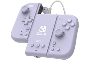Hori Split Pad Compact Attachment Set (Violetto Lawenda) Ergonomiczny kontroler trybu przenośnego z przewodowym adapterem do Nintendo Switch/OLED - Oficjalna licencja Nintendo i Pokémon
