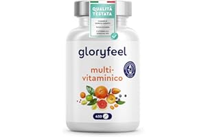 GLORYFEEL Multivitaminico Completo, Integratore Vitamine 450 Compresse Scorta per più di 1 Anno, Integratore Multivitaminico, Multivitamine e Minerali, con Vitamine A,B,C,D3,E, Calcio, Zinco, Selenio