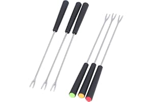 Dekaim 6 Pcs Fondue Forks, Stainless Steel Corrosion Resistant Long Forks for Cake Chocolate Fruits Cheese Fondue