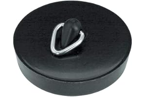 HOMEXPERT Home Xpert 2er Set Abflussstopfen, Abflußstöpsel, Ø 45,5 mm, mit Haken, schwarz