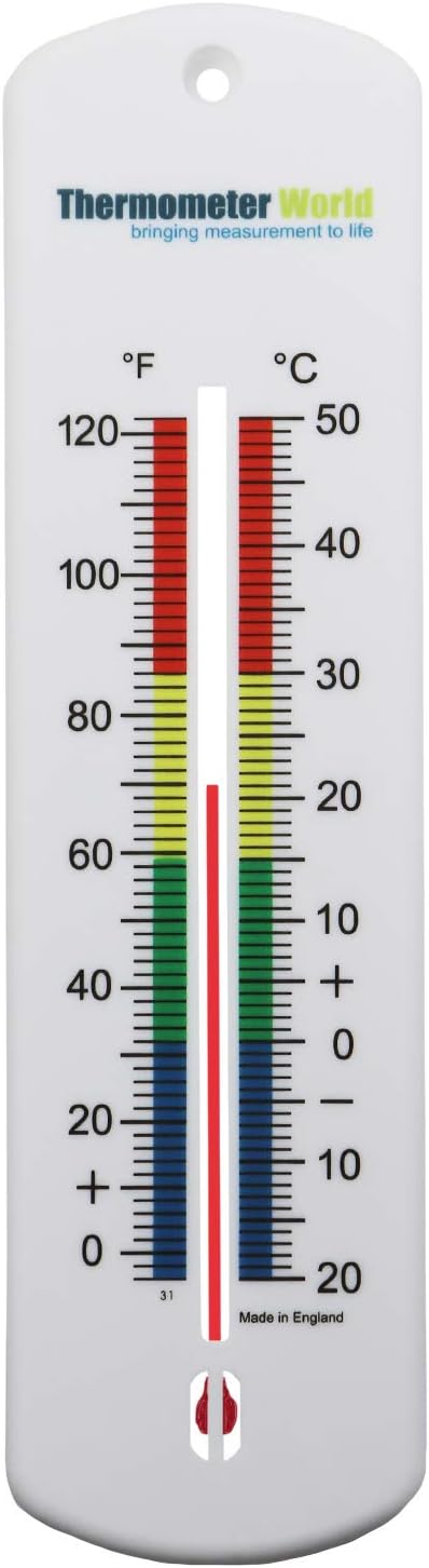 Large 240mm Outdoor Thermometer for Garden - Can be Used as a Greenhouse Thermometer or Home Office Room Indoor Wall Outside (Multi-Colour)