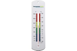 THERMOMETER WORLD Large 240mm Outdoor Thermometer for Garden - Can be Used as a Greenhouse Thermometer or Home Office Room Indoor Wall Outside (Multi-Colour)