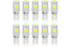BeiLan T10 LED Bombillas W5W 168 194 2825 501 5SMD 5050 6000K LED Lámpara de reemplazo puro para lámparas de lectura de automóviles Placas de matrícula Lámparas (Blanco)