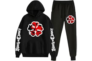 acsefire Unisex Anime Black Clover Hoodie Trousers Tracksuit Asta Long Sleeve Sweatshirt Elastic Waist Jogging Bottoms 2 Pieces / Set
