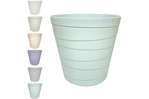 MAKREL® Pastel Colours Plastic Waste Paper Basket Bin Modern Step Design Trash Can for Kitchen, Bathroom, Office (Pale Aquamarine, 7 Litre)