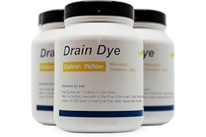 SUMINISTROS PANTERA Tinte trazador para detección de fugas 200 gr - Tinte para la detección de fugas en bajantes y piscinas - liquido detector fugas - Muy eficaz, uso muy sencillo, mezclar y listo (Amarillo)