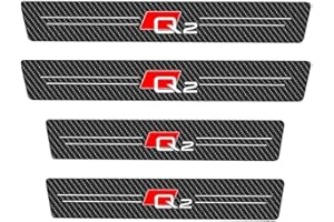 EZURI 4Pcs in Fibra di Carbonio Soglia Porta Protector Antiscivolo AntiGraffio Pedale dello Auto Styling Accessorio,per Audi Q2 Q3 Q5 Q7 Q8,OneColor