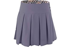 Bienzoe Bambine Scolastico Uniforme Gonne: Ragazze Vita Regolabile Estensibile Plissettato Gonne Pantalone