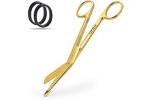 AFTREN Lister Professionelle Verbandschere, Sicherheitsverband- und Traumaschere, Erste-Hilfe-Schere aus Edelstahl, medizinische Schere für die häusliche Pflege und Krankenpflege (Gold 7,5)