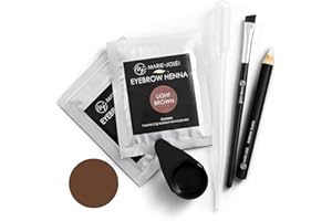‎MARIE-JOSÉ & CO Marie-José & Co Augenbrauenfarbe Set Hellbraun - Augenbrauen färben mit Henna - DIY Henna Brows Set - Ausreichend für 10 Behandlungen - Natürlich & vegan Henna Augenbrauen färben!