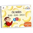 CVC WORDS |BLEND-READ-MATCH|- 22 Word families - Phonics binder | Early reader | 3 letter word book | [Spiral-bound] The Toddler house