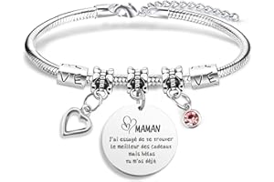 BOMEON Cadeau Maman, Bracelet Maman, Cadeau Fête Des Mères, Cadeau Anniversaire Maman, Cadeau Pour Maman, Idee Cadeau Maman, Cadeau Future Maman, Cadeau Personnalisé Maman, Cadeau Maman Noel