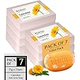 Richfeel Calendula Soap | Anti Acne Brightening Soap | Bath Soap for Men & Women | Soaps for Bath | TFM Grade 1 Soap | For Oily Skin | Fades Dark Spots | Gentle Exfoliation - 75Gm (Pack of 7)