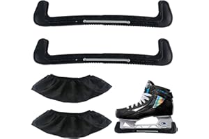 XCRPRT 1 Paar Kufenschoner Schlittschuhe +1 Paar Verstellbare Schlittschuh, Staubschutzhülle, Schlittschuhschoner, Harter Schlittschuhschutz, Eishockey elastische Kufenstrümpfe für Damen Herren