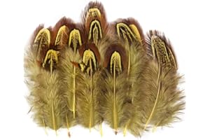 WANGRUIDA Lot de 200 plumes de faisan jaune de 5 à 7 cm pour travaux manuels, couture, vêtements, accessoires de décoration