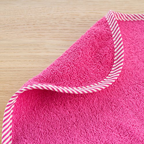 2er Set Riesen Baby-Lätzchen mit Druckknopf / 30×46 cm/ Schadstoffgeprüft nach Öko-Tex Standard 100 / Frottee – 100 % Baumwolle – Pink Orange - 4